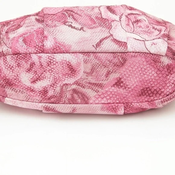 COACH OUTLET Floral Textile Metallic Trim Tote Bag Zipper Shoulder Strap - Picture 5 of 9